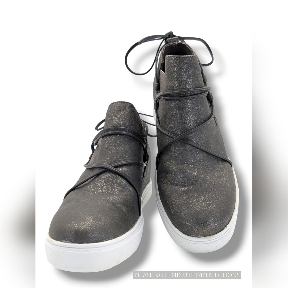 Yellow Box Maureen Size 8M Metallic Grey High-Top Sneakers Cushioned Memory Foam - Picture 9 of 16